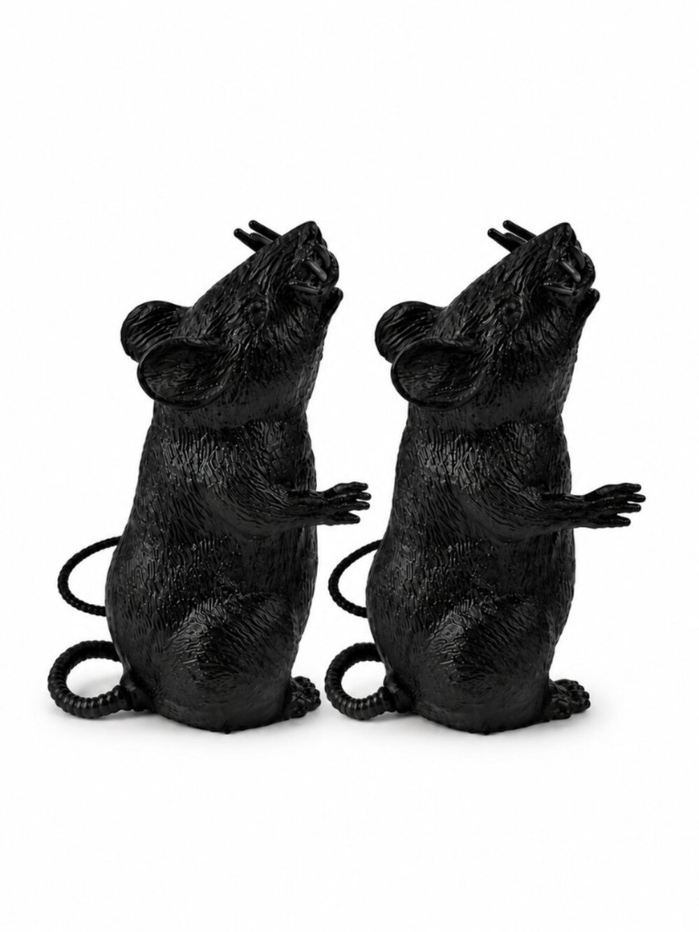 Halloween Rat Decor 2 Pack Black Standing Rats Spooky Indoor Outdoor Decoration
